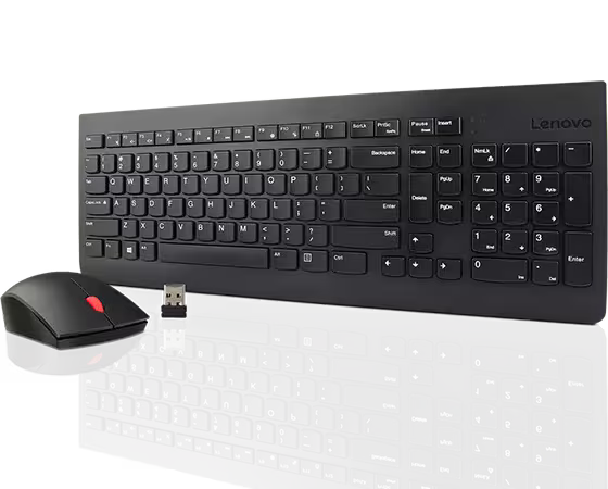 Lenovo Wireless Keyboard and Mouse Combo - Compact Spill-Resistant with 1200 DPI Optical Mouse