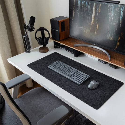 Tapis de souris en feutre - Anthracite - Grand - Blue Diamond