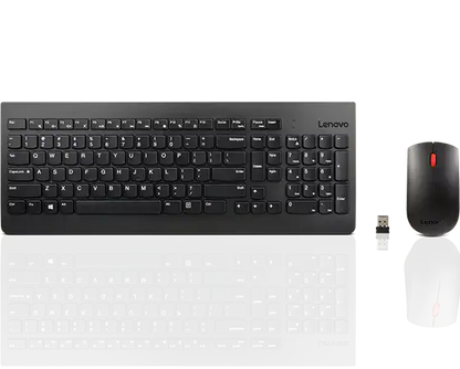 Lenovo - Clavier et Souris Sans Fil - Combo Compact Résistant aux Éclaboussures avec Souris Optique 1200 DPI