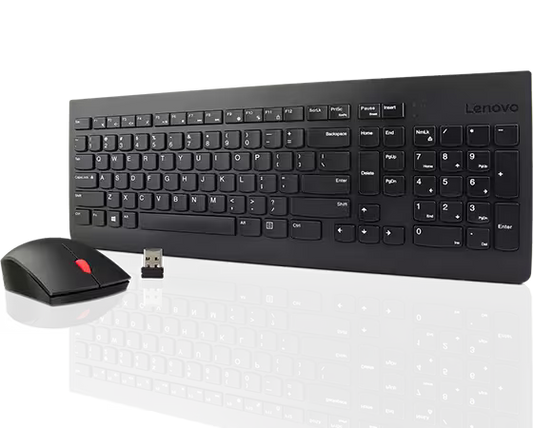 Lenovo Wireless Keyboard and Mouse Combo - Compact Spill-Resistant with 1200 DPI Optical Mouse