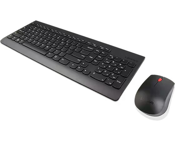 Lenovo - Clavier et Souris Sans Fil - Combo Compact Résistant aux Éclaboussures avec Souris Optique 1200 DPI