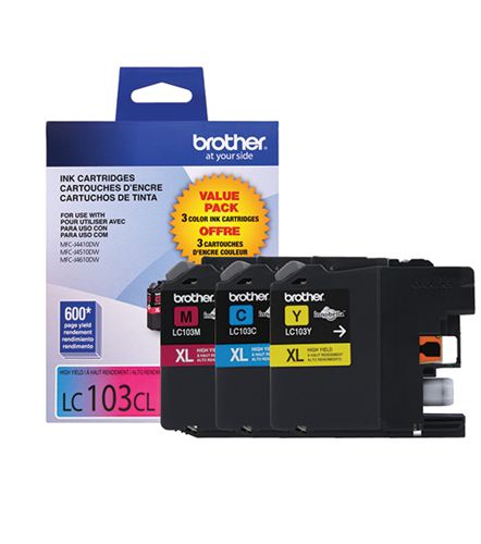 Brother LC1033PKS 3-Pack of Innobella Color Ink Cartridges (1 each of Cyan, Magenta, Yellow), High Yield (XL Series)