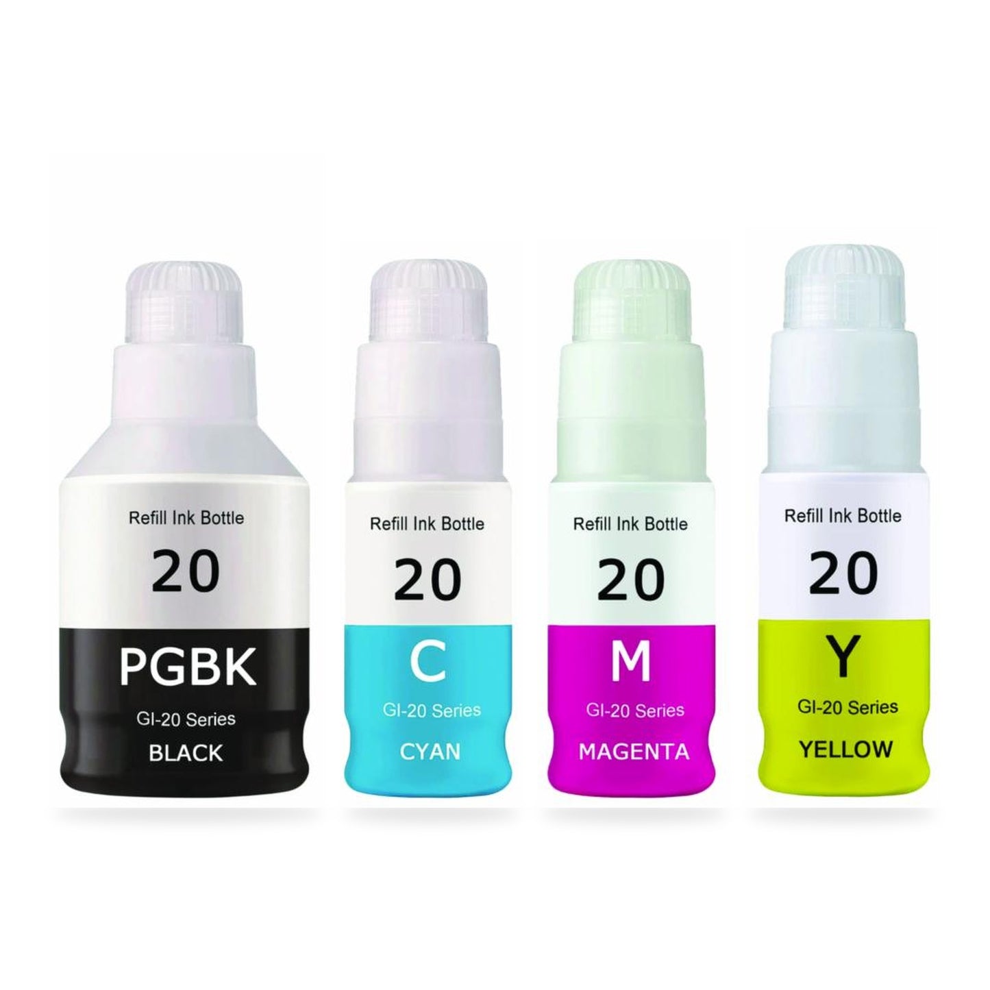 Pack 4 encres fuzion GI-20 compatible Canon PIXMA G5020 G6020 G7020